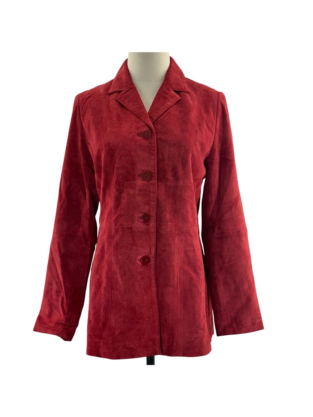Vintage 90s Red Leather Jacket Women's Small Pursuits Ltd.